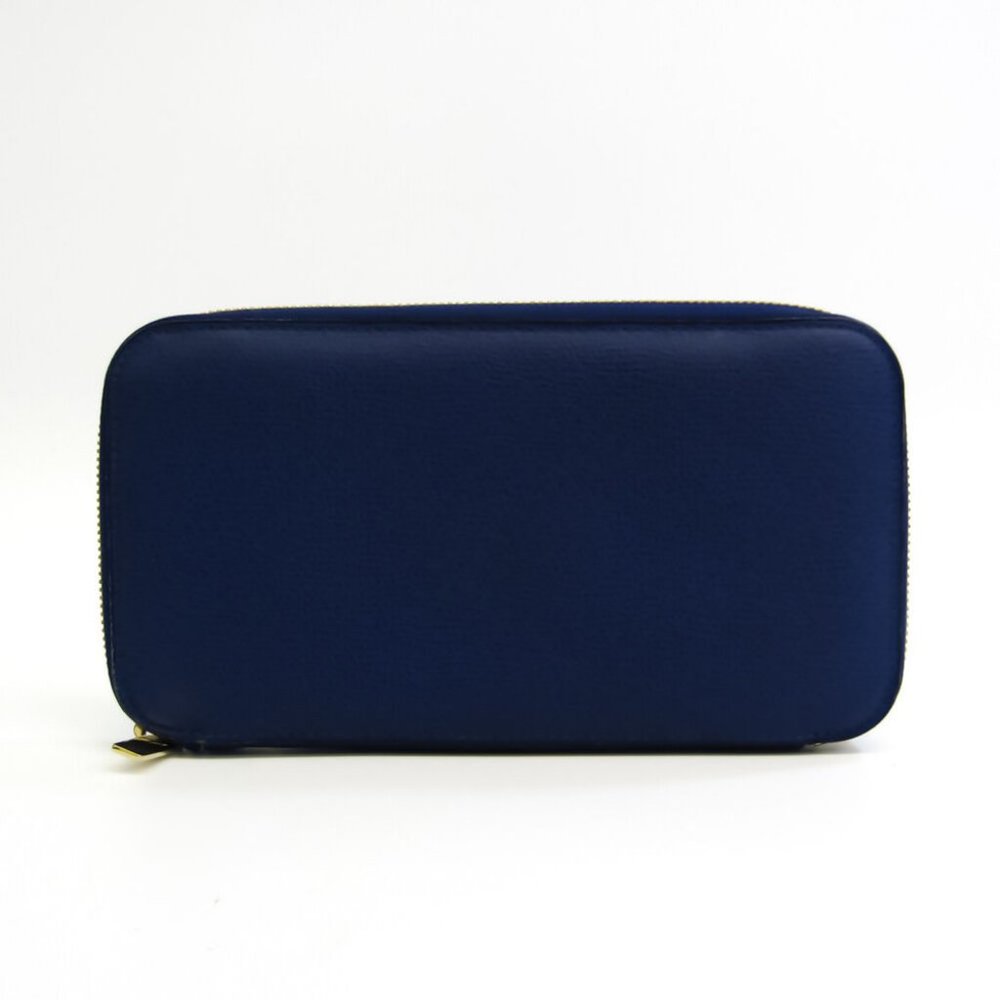 Valextra Women's Leather Long Wallet (bi-fold) Blue BF550538